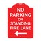 Signmission No Parking or Standing Fire Lane W/ Left Arrow, Red & White Aluminum Sign, 18" x 24", RW-1824-23683 A-DES-RW-1824-23683 - alternate 1